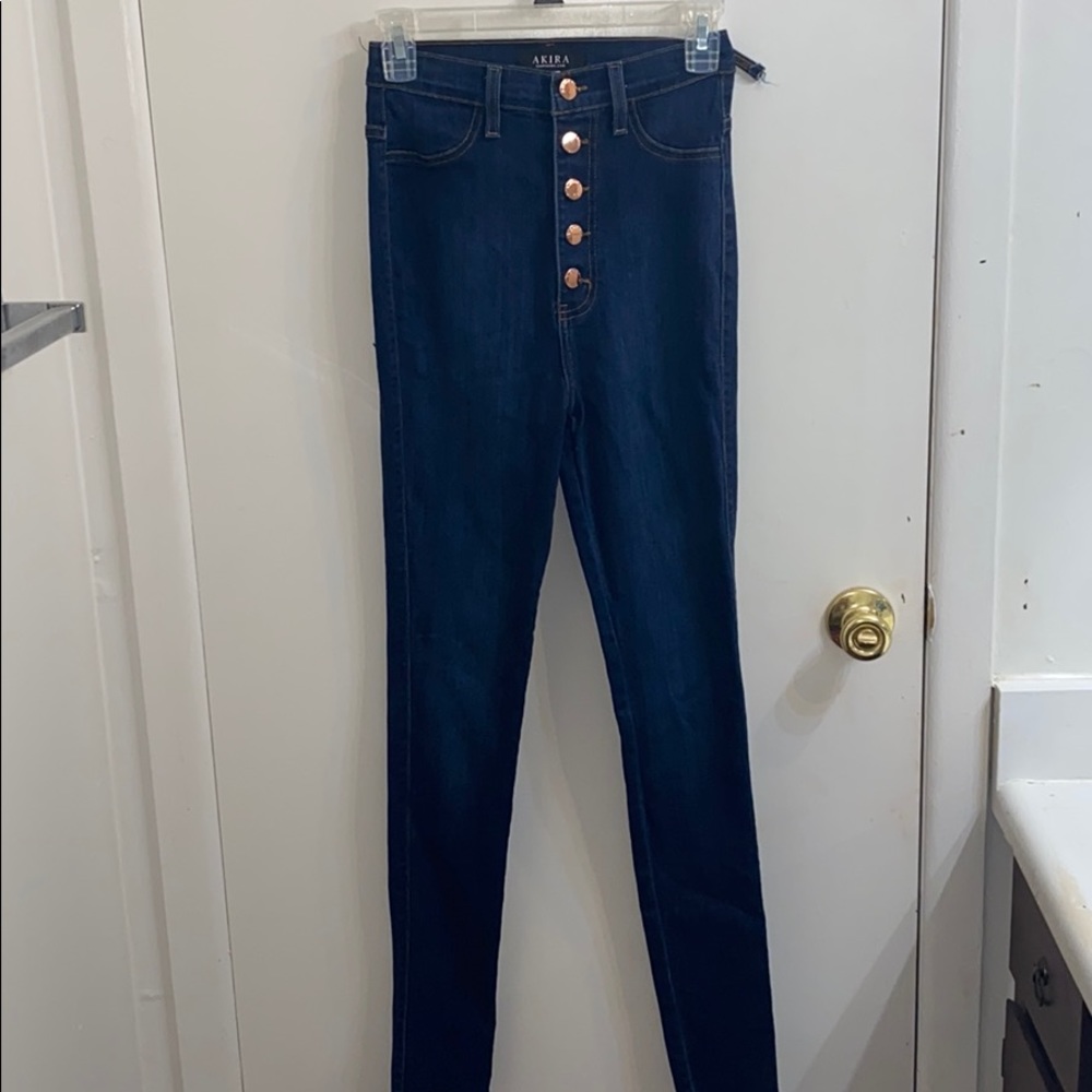 High waisted button up jeans